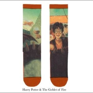 New Harry Potter & The Goblet of Fire Book Art Socks Size Large